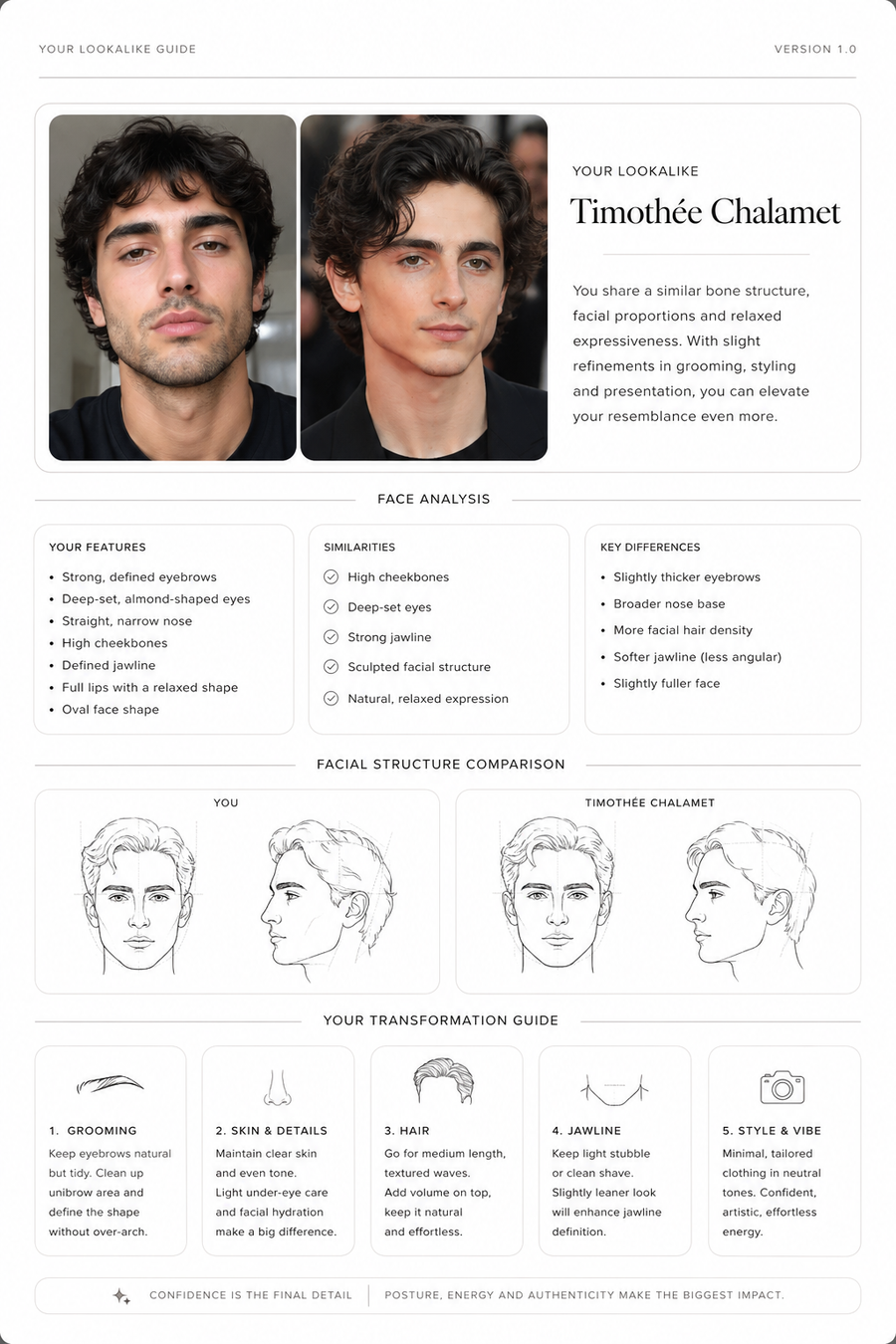 Celebrity Lookalike & Style Upgrade Guide sample cover